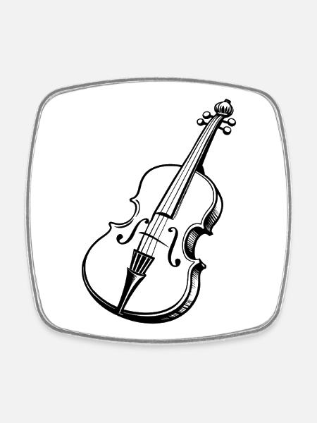 Cello - Viereckiger Kühlschrankmagnet - Weiß