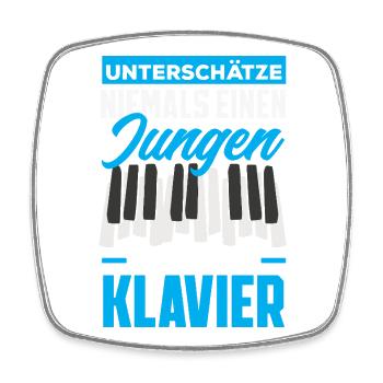 Piano Klavier Musiker Geschenk Geschenkidee - Viereckiger Kühlschrankmagnet - Weiß - Vorne