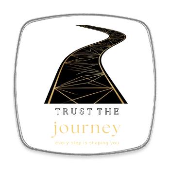 Trust the Journey Motivational Road Design - Viereckiger Kühlschrankmagnet - Weiß - Vorne