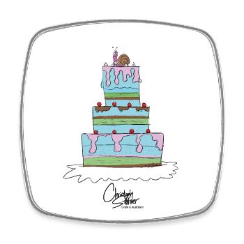 ANIMAL SHIRT Template clara_torte - Square fridge magnet - white - Front