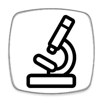 microscope - Magnet carré - blanc - Devant