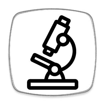 Mikroskop - Viereckiger Kühlschrankmagnet - Weiß - Vorne