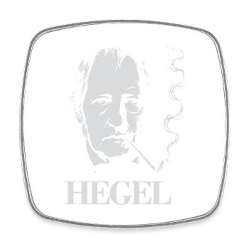 Hegel-Porträt - Viereckiger Kühlschrankmagnet - Weiß - Vorne