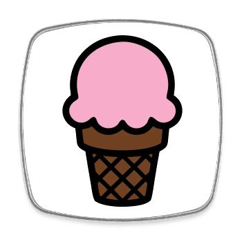 Eiscreme Waffel Icon - Viereckiger Kühlschrankmagnet - Weiß - Vorne