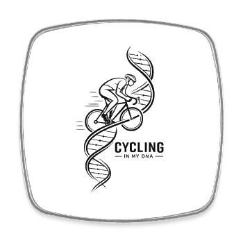 DNA Fahrrad Helix Motiv - Viereckiger Kühlschrankmagnet - Weiß - Vorne