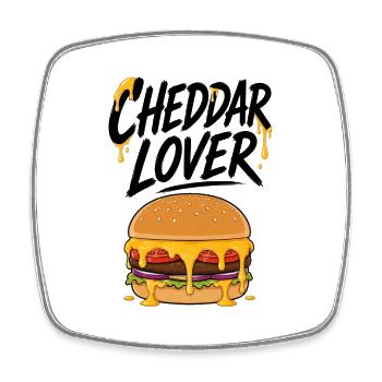 Amoureux du Cheddar Burger Illustration - Magnet carré - blanc - Devant