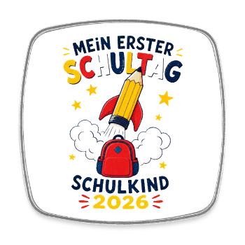 Mein erster Schultag – Schulkind 2026 - Viereckiger Kühlschrankmagnet - Weiß - Vorne