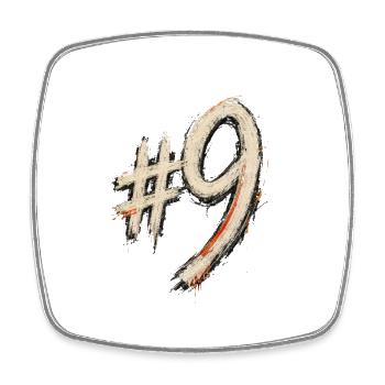 Kreide #9 Hashtag Stil - Viereckiger Kühlschrankmagnet - Weiß - Vorne