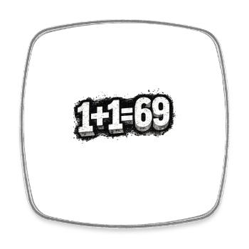 1+1=69 Grunge Typo Position, Couple, Couple, Meet - Square fridge magnet - white - Front