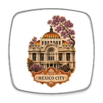 Mexico City Bellas Artes Art - Viereckiger Kühlschrankmagnet - Weiß - Vorne