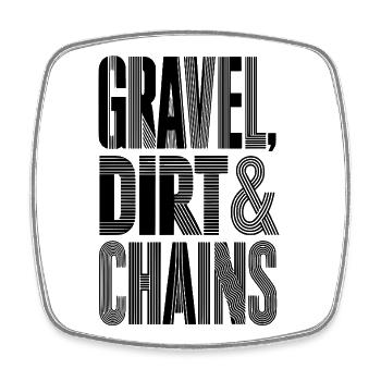 Gravel Dirt Chains - Viereckiger Kühlschrankmagnet - Weiß - Vorne