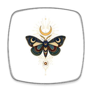 Goldener Mondschmetterling mit Sternenstrahlen - Viereckiger Kühlschrankmagnet - Weiß - Vorne