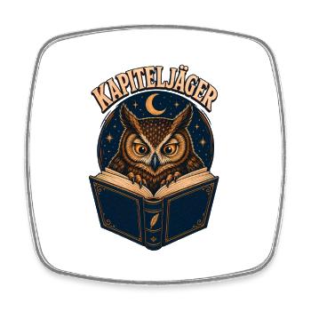 Kapiteljäger Nachtbuch-Eule - Viereckiger Kühlschrankmagnet - Weiß - Vorne