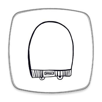 Black cap - Square fridge magnet - white - Front