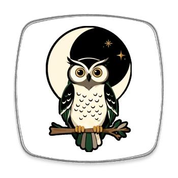 Forest Moon Symbol Folk Streetwear - Square fridge magnet - white - Front