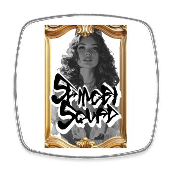 Graffiti Noir Portrait Frame - Square fridge magnet - white - Front