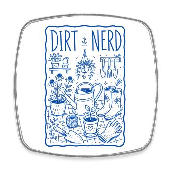 Dirt Nerd Organic Gardening Plants Harvest - Square fridge magnet - white - Front