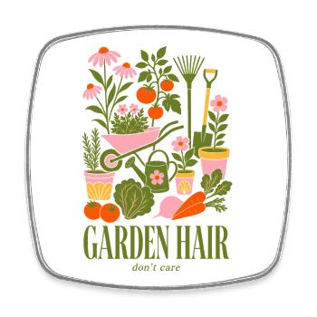 Garden Hair Dont Care Organic Gardening - Square fridge magnet - white - Front