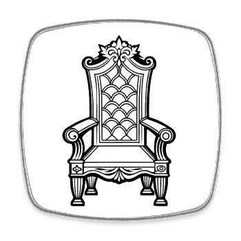 Throne Chair - Square fridge magnet - white - Front
