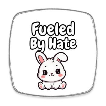 Alimenté par Hate Bunny - Magnet carré - blanc - Devant