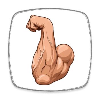Muscle Arm Flex Illustration (Arm Wrestling Forearm) - Square fridge magnet - white - Front