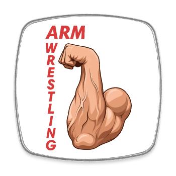 Arm Wrestling Power Arm - Square fridge magnet - white - Front