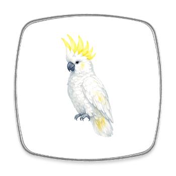 Cacatoès blanc Peigne jaune - Magnet carré - blanc - Devant