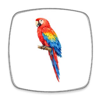 Vibrant parrot coloring - Square fridge magnet - white - Front