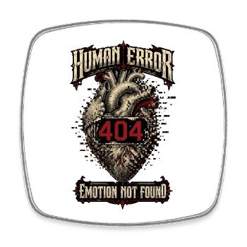 Human Error – Emotion Not Found - Square fridge magnet - white - Front