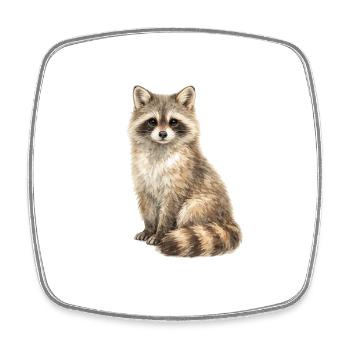 Raccoon in the dream forest - Square fridge magnet - white - Front