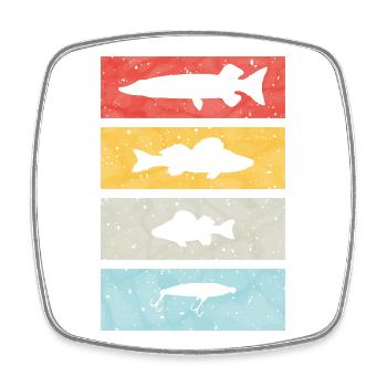 Angler Vintage - Square fridge magnet - white - Front