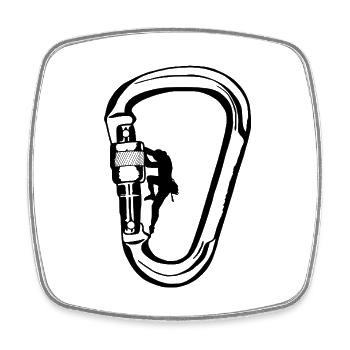 Climbing Climbing Minimalist Carabiner - Square fridge magnet - white - Front