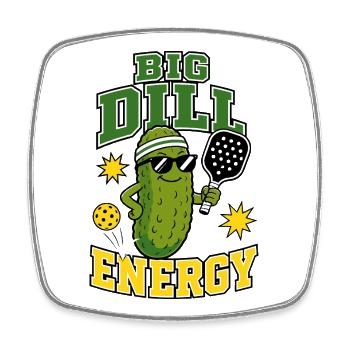 Big Dill Energy Pickleball - Square fridge magnet - white - Front