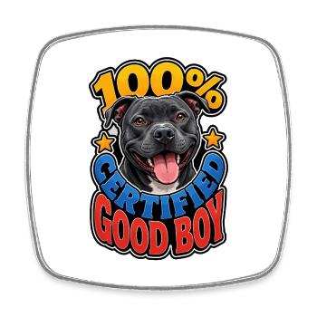 Staffordshire Bull Terrier - Magnet carré - blanc - Devant