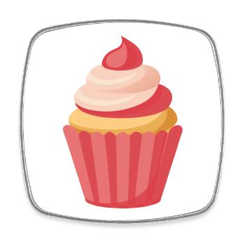 cupcake - Square fridge magnet - white - Front