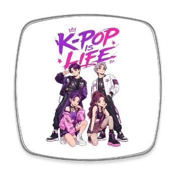 Kpop Is Life - Magnet carré - blanc - Devant