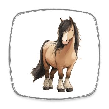 pony - Square fridge magnet - white - Front