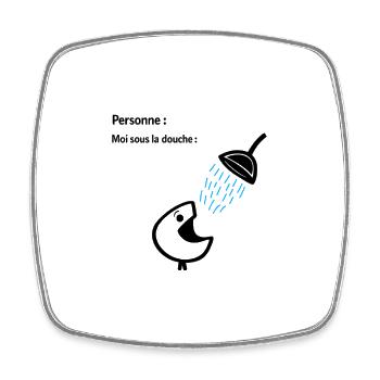 Humour Douche Personne Introvertie Original - Magnet carré - blanc - Devant