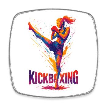Kickboxer Graphic Design: Brute & Strong - Square fridge magnet - white - Front
