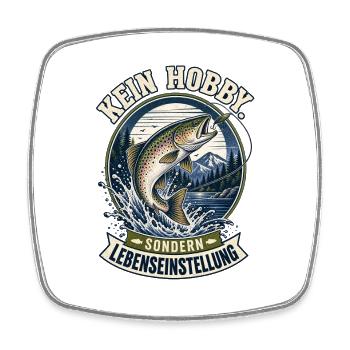 Kein Hobby Lebens Einstellung Fischangeln - Viereckiger Kühlschrankmagnet - Weiß - Vorne