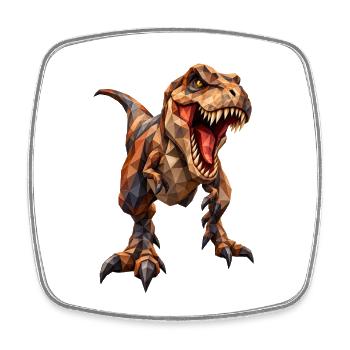 Tyrannosaurus à faible poly - Magnet carré - blanc - Devant