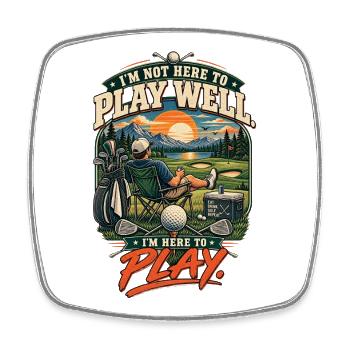 I'm here to play - Square fridge magnet - white - Front