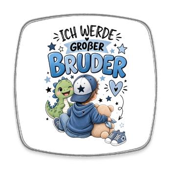 Ich werde Großer Bruder - Viereckiger Kühlschrankmagnet - Weiß - Vorne
