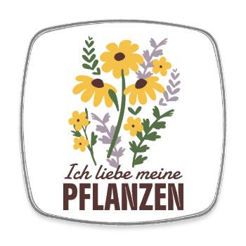 Pflanzen Liebe - Viereckiger Kühlschrankmagnet - Weiß - Vorne