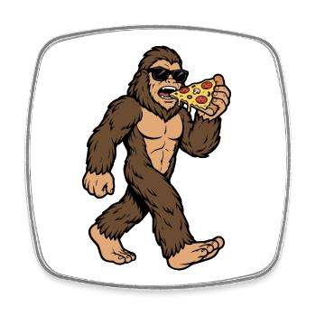 Sasquatch Mange Pizza - Magnet carré - blanc - Devant