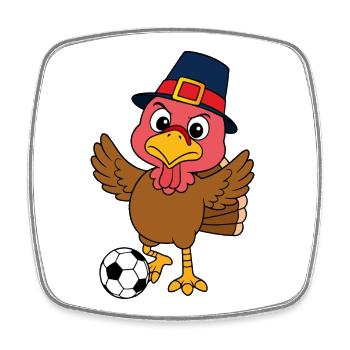 Dindon Foot de Thanksgiving - Magnet carré - blanc - Devant
