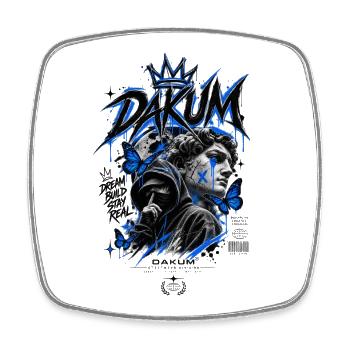 DAKUM Mystère d’Art de rue Bleu - Magnet carré - blanc - Devant