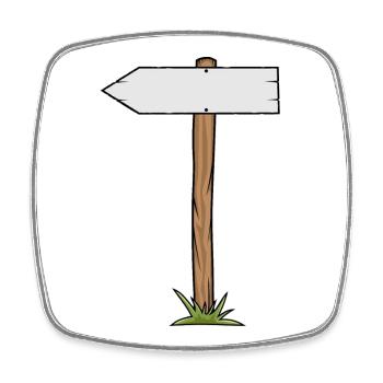 Sentier de randonnée Schildmotiv - Magnet carré - blanc - Devant
