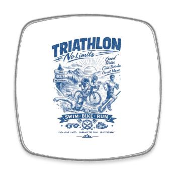 Triathlon sans limites - Magnet carré - blanc - Devant
