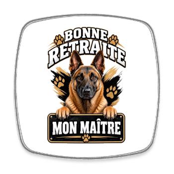 Bonne retraite mon maître - Magnet carré - blanc - Devant